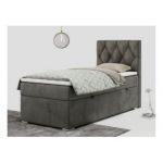 Łóżko kontynentalne ALDA 90x200 - H4 - ciemnoszary, welwet - strona prawa