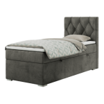 Łóżko kontynentalne ALDA 90x200 - H4 - ciemnoszary, welwet - strona prawa