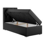 Łóżko kontynentalne ALDA 90x200 - H3 - czarny, ekoskóra - strona lewa