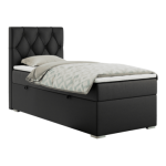 Łóżko kontynentalne ALDA 90x200 - H4 - czarny, ekoskóra - strona lewa