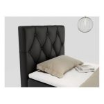 Łóżko kontynentalne ALDA 90x200 - H4 - czarny, ekoskóra - strona lewa