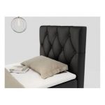 Łóżko kontynentalne ALDA 90x200 - H3 - czarny, ekoskóra - strona prawa