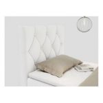 Łóżko kontynentalne ALDA 90x200 - H3 - biały, ekoskóra - strona lewa