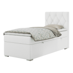 Łóżko kontynentalne ALDA 90x200 - H3 - biały, ekoskóra - strona prawa