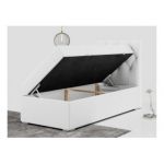 Łóżko kontynentalne ALDA 90x200 - H3 - biały, ekoskóra - strona prawa