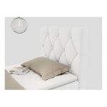 Łóżko kontynentalne ALDA 90x200 - H3 - biały, ekoskóra - strona prawa