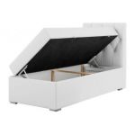 Łóżko kontynentalne ALDA 90x200 - H3 - biały, ekoskóra - strona prawa