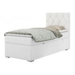 Łóżko kontynentalne ALDA 90x200 - H4 - biały, ekoskóra - strona prawa