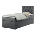 Łóżko kontynentalne ALDA 90x200 - H3 - ciemnoszary, ekoskóra - strona prawa