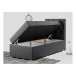 Łóżko kontynentalne ALDA 90x200 - H4 - ciemnoszary, ekoskóra - strona prawa