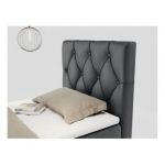 Łóżko kontynentalne ALDA 90x200 - H4 - ciemnoszary, ekoskóra - strona prawa