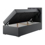 Łóżko kontynentalne ALDA 90x200 - H4 - ciemnoszary, ekoskóra - strona prawa