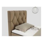 Łóżko kontynentalne ALDA 90x200 - H3 - brązowy, ekoskóra - strona lewa