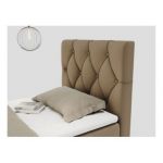 Łóżko kontynentalne ALDA 90x200 - H3 - brązowy, ekoskóra - strona prawa