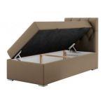 Łóżko kontynentalne ALDA 90x200 - H3 - brązowy, ekoskóra - strona prawa