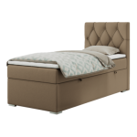 Łóżko kontynentalne ALDA 90x200 - H4 - brązowy, ekoskóra - strona prawa