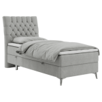 Łóżko kontynentalne MILEN 90x200 - H3 - jasnoszary, struktura - strona lewa