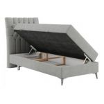 Łóżko kontynentalne MILEN 90x200 - H3 - jasnoszary, struktura - strona lewa