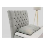 Łóżko kontynentalne MILEN 90x200 - H4 - jasnoszary, struktura - strona lewa