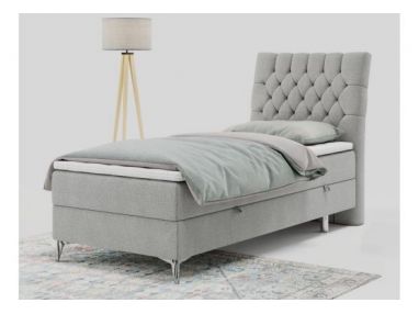 Łóżko kontynentalne MILEN 90x200 - H3 - jasnoszary, struktura - strona prawa