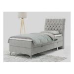 Łóżko kontynentalne MILEN 90x200 - H3 - jasnoszary, struktura - strona prawa