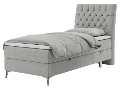 Łóżko kontynentalne MILEN 90x200 - H3 - jasnoszary, struktura - strona prawa