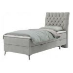 Łóżko kontynentalne MILEN 90x200 - H3 - jasnoszary, struktura - strona prawa