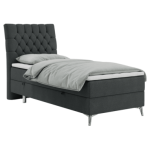 Łóżko kontynentalne MILEN 90x200 - H3 - ciemnoszary, struktura - strona lewa