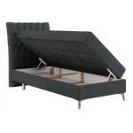 Łóżko kontynentalne MILEN 90x200 - H3 - ciemnoszary, struktura - strona lewa