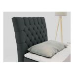 Łóżko kontynentalne MILEN 90x200 - H4 - ciemnoszary, struktura - strona lewa