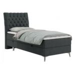 Łóżko kontynentalne MILEN 90x200 - H4 - ciemnoszary, struktura - strona lewa