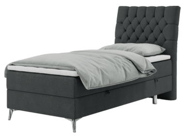 Łóżko kontynentalne MILEN 90x200 - H3 - ciemnoszary, struktura - strona prawa