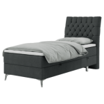 Łóżko kontynentalne MILEN 90x200 - H3 - ciemnoszary, struktura - strona prawa