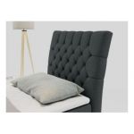 Łóżko kontynentalne MILEN 90x200 - H4 - ciemnoszary, struktura - strona prawa