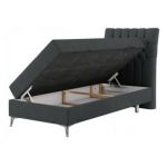 Łóżko kontynentalne MILEN 90x200 - H4 - ciemnoszary, struktura - strona prawa