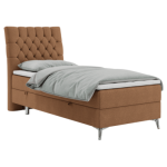 Łóżko kontynentalne MILEN 90x200 - H3 - pomarańczowy, struktura - strona lewa