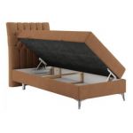 Łóżko kontynentalne MILEN 90x200 - H3 - pomarańczowy, struktura - strona lewa