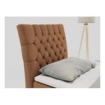 Łóżko kontynentalne MILEN 90x200 - H4 - pomarańczowy, struktura - strona lewa