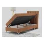 Łóżko kontynentalne MILEN 90x200 - H3 - pomarańczowy, struktura - strona prawa