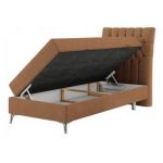 Łóżko kontynentalne MILEN 90x200 - H3 - pomarańczowy, struktura - strona prawa