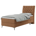 Łóżko kontynentalne MILEN 90x200 - H4 - pomarańczowy, struktura - strona prawa