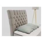 Łóżko kontynentalne MILEN 90x200 - H3 - beżowy, struktura - strona lewa