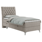 Łóżko kontynentalne MILEN 90x200 - H4 - beżowy, struktura - strona lewa