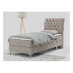 Łóżko kontynentalne MILEN 90x200 - H3 - beżowy, struktura - strona prawa