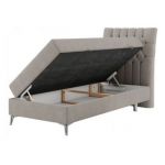 Łóżko kontynentalne MILEN 90x200 - H3 - beżowy, struktura - strona prawa