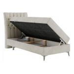 Łóżko kontynentalne MILEN 90x200 - H3 - beżowy, welwet - strona lewa