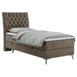 Łóżko kontynentalne MILEN 90x200 - H3 - brązowy, welwet - strona lewa