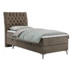 Łóżko kontynentalne MILEN 90x200 - H3 - brązowy, welwet - strona lewa