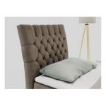 Łóżko kontynentalne MILEN 90x200 - H4 - brązowy, welwet - strona lewa