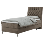 Łóżko kontynentalne MILEN 90x200 - H3 - brązowy, welwet - strona prawa